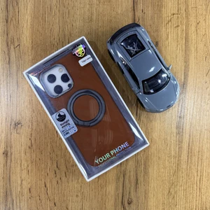 Leather case + mag safe holder for 16 pro max